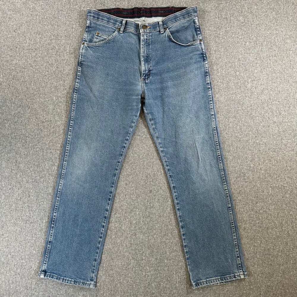 Wrangler Jeans Mens 34 Hero Authentic Blue G85SWQD Stretch Straight Leg Denim